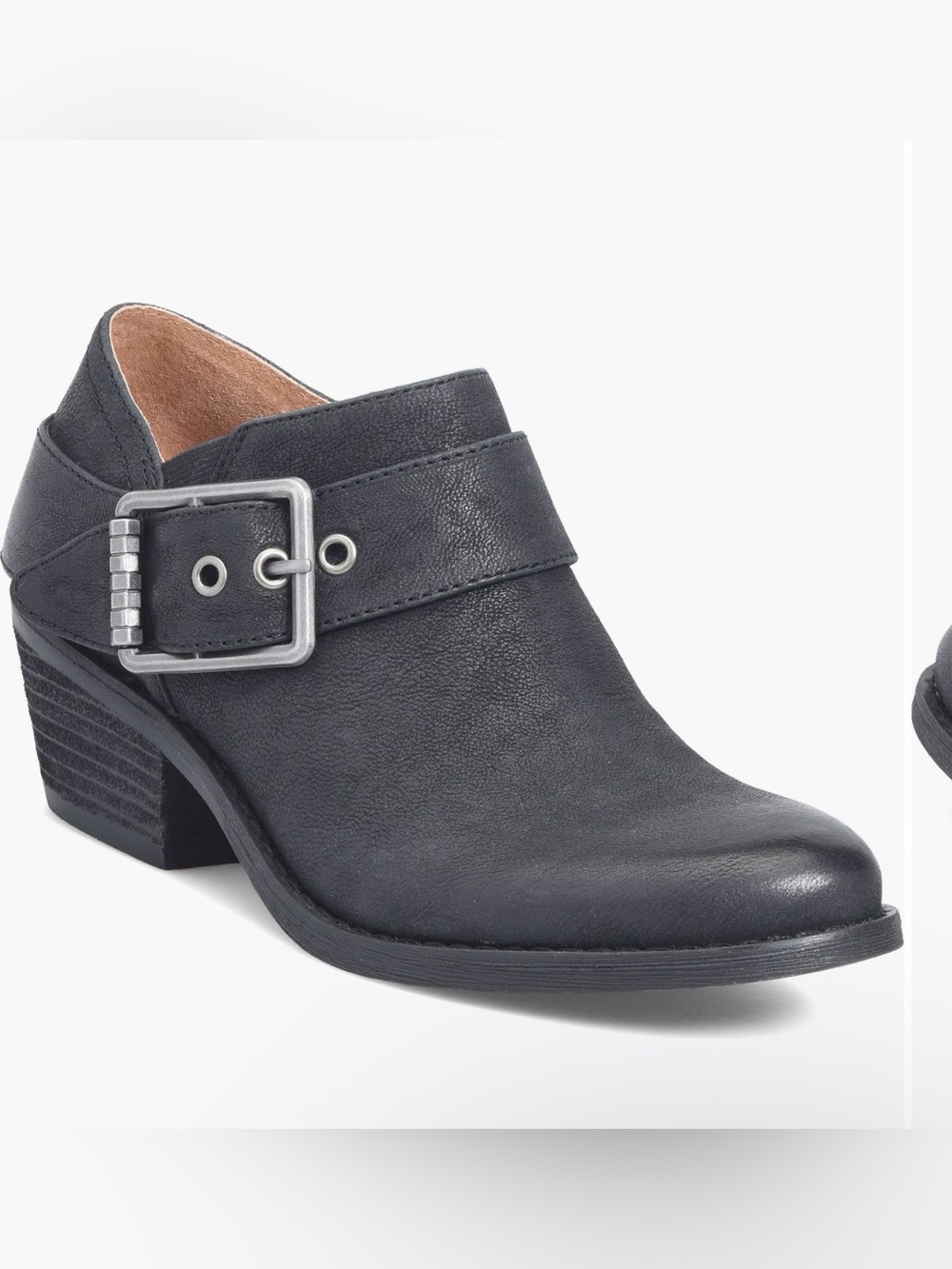 Sofft Black Leather Buckled Mule